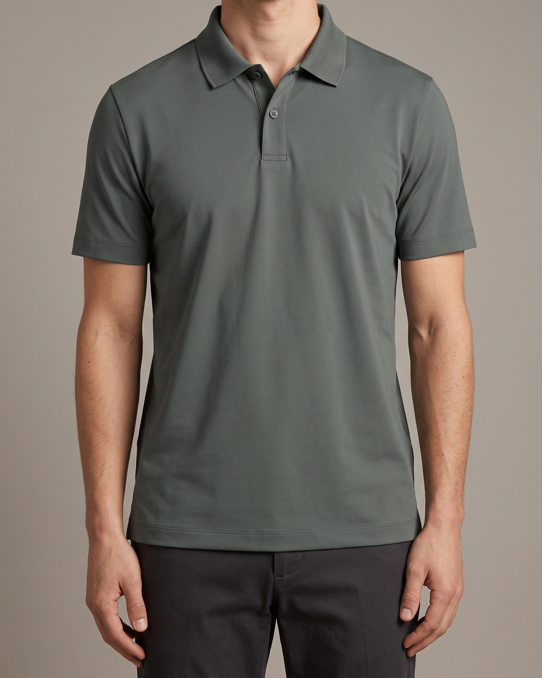 Polo shirt sample, on model