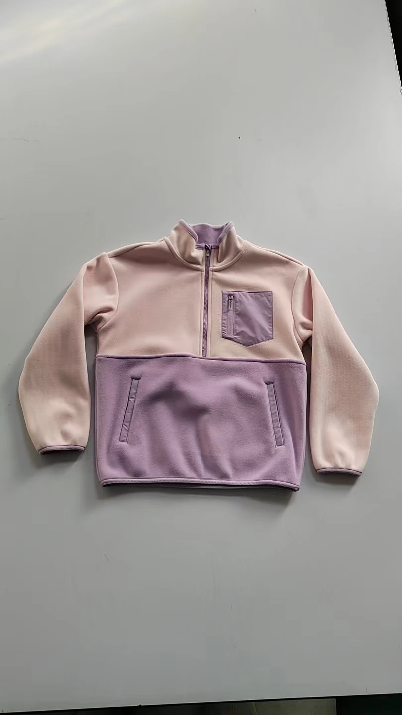 Colour-block half-zip pullover, actual sample · front
