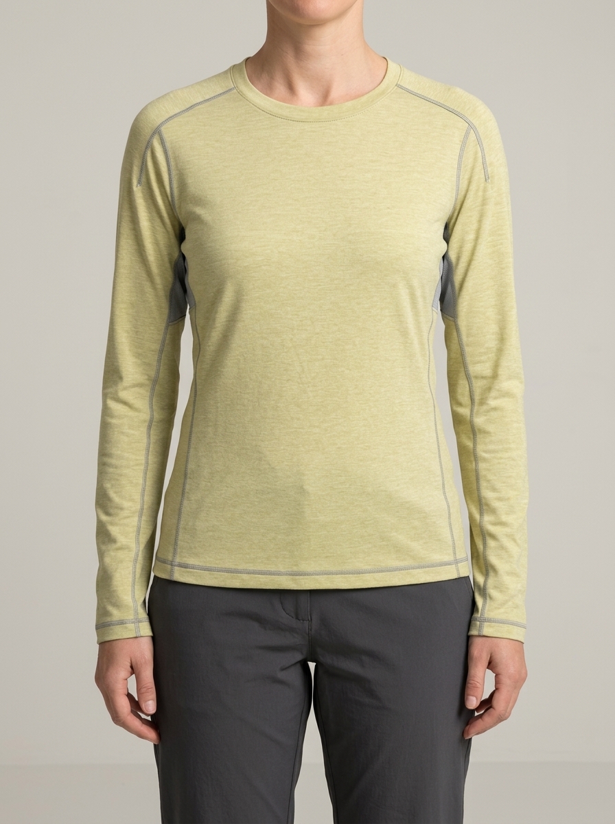 Panelled long-sleeve top, on model
